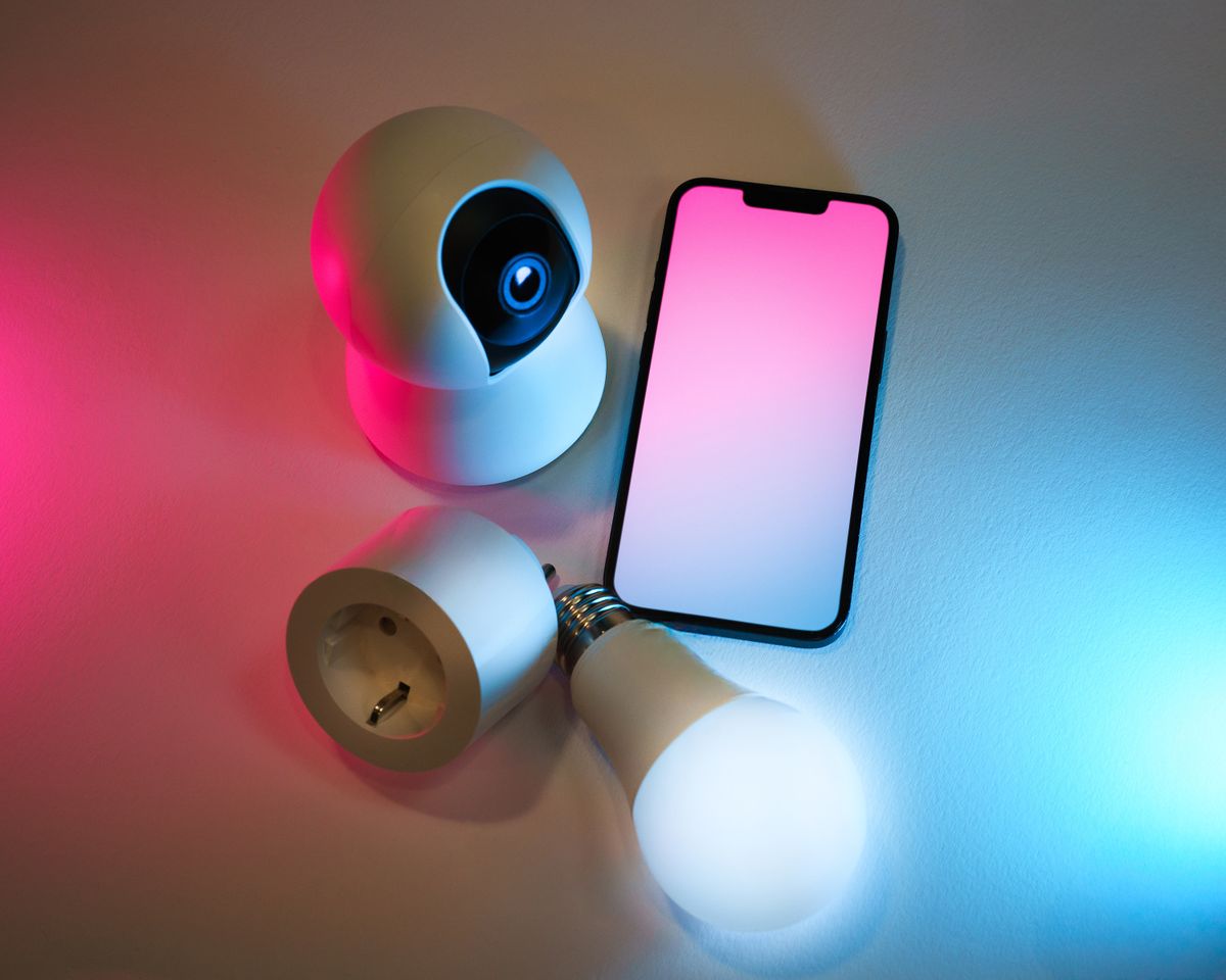 A smart camera, light bulb and phone control interface